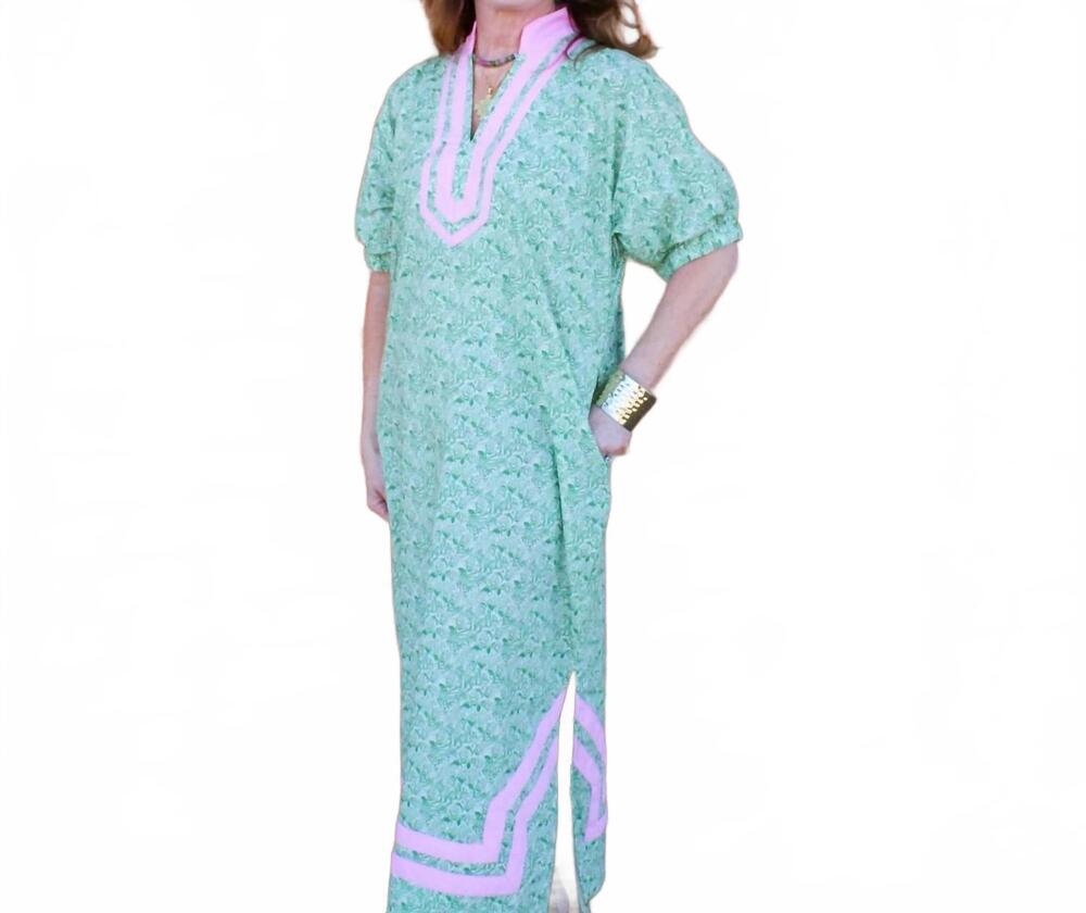 NEW ENTRO alice maxi dress in verdant green and ivory
